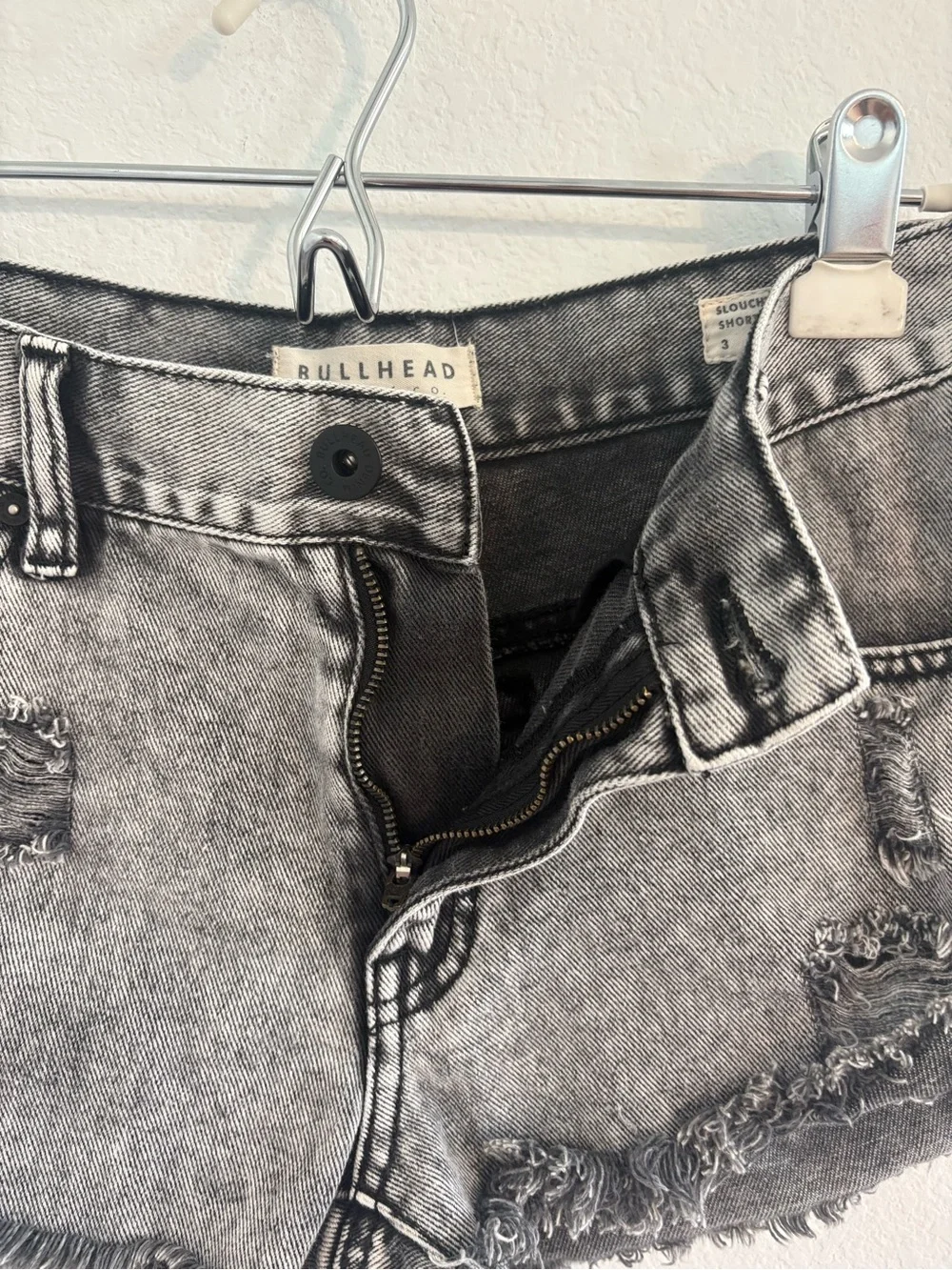 Bullhead Denim Distressed Mini Slouchy Shorts